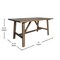 Merrick Lane Mabel Farmhouse Trestle Coffee Table, Solid Wood Rustic Accent Table